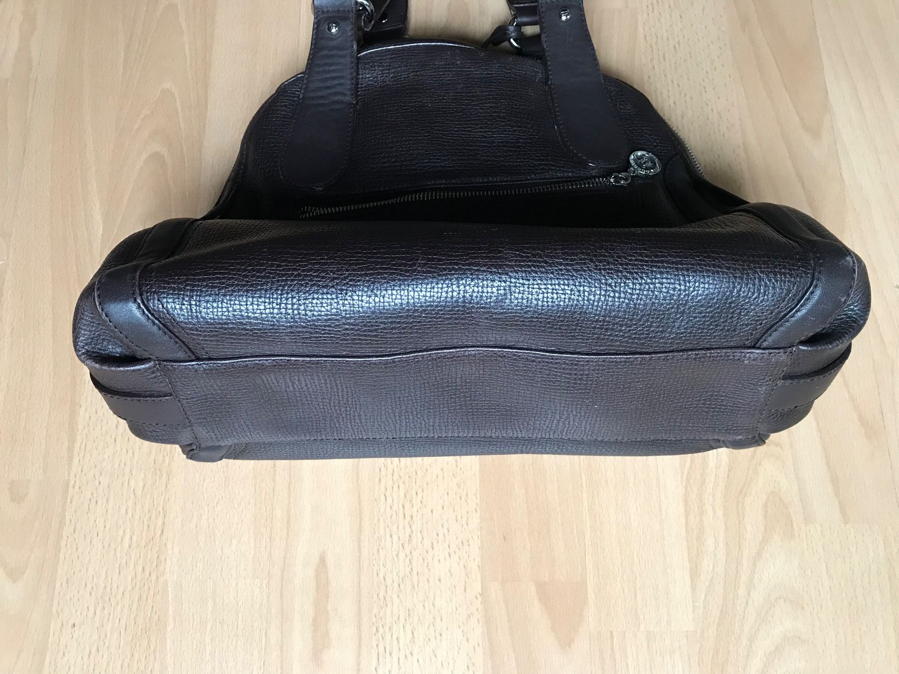 Borse: sac à main en cuir brun marque Pourchet – Usato da La Neuveville venduto da e_perriard 3