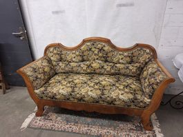 Biedermeier Sofa Nussbaum 19. Jahrhundert