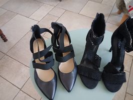 2 Paires de chaussures talon haut  noir 39