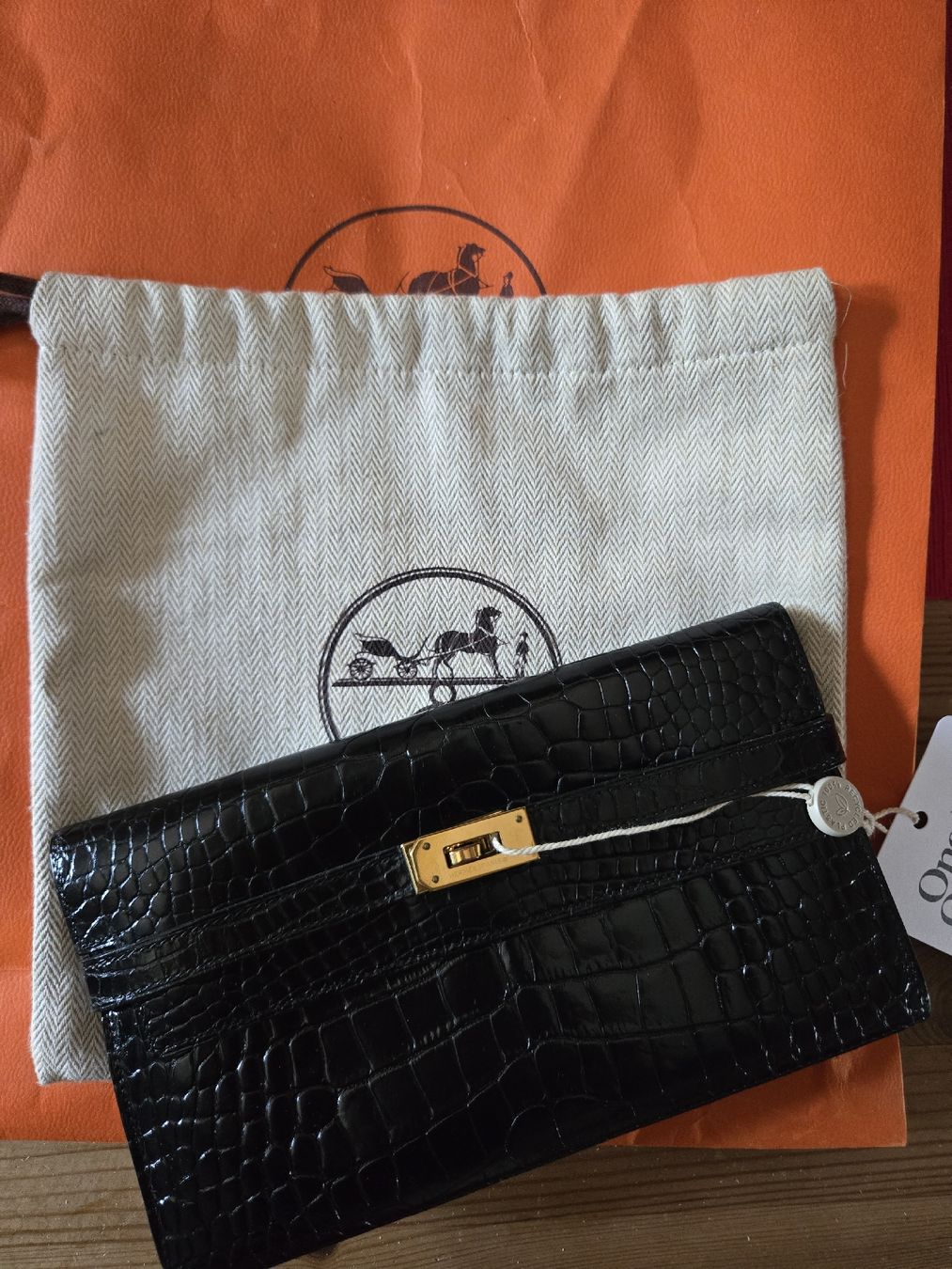 Hermès Portamonete: HERMES  KELLY ALLIGATOR WALLET – Usato da Zug venduto da f_t_827r