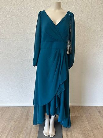 Couture Club Abendkleid mit V-Ausschnitt in Petrol