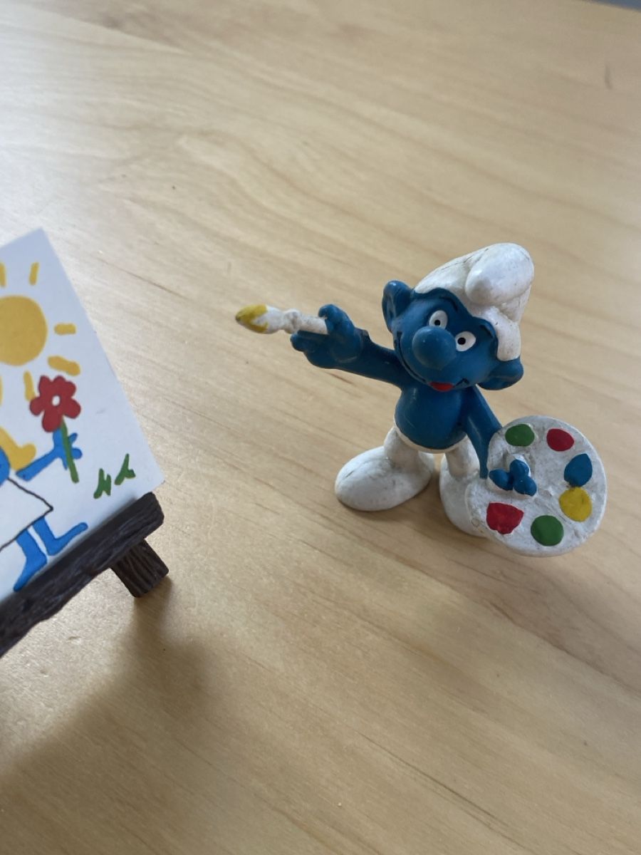 Schleich Statuette: Schlümpfe Maler mit Staffelei – Usato da Tuggen venduto da Haribo3000 1