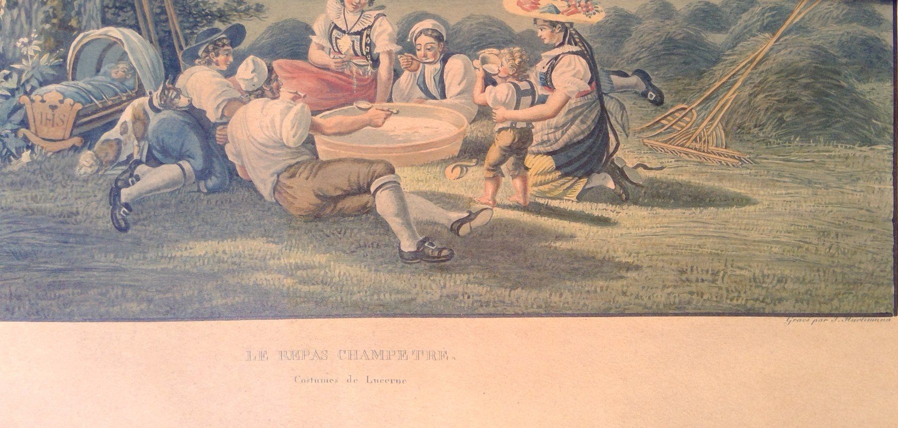 Incisioni: Gabriel Lory: Le Repas Champetre, Lucerne – Usato da Ebikon venduto da altiplano 5