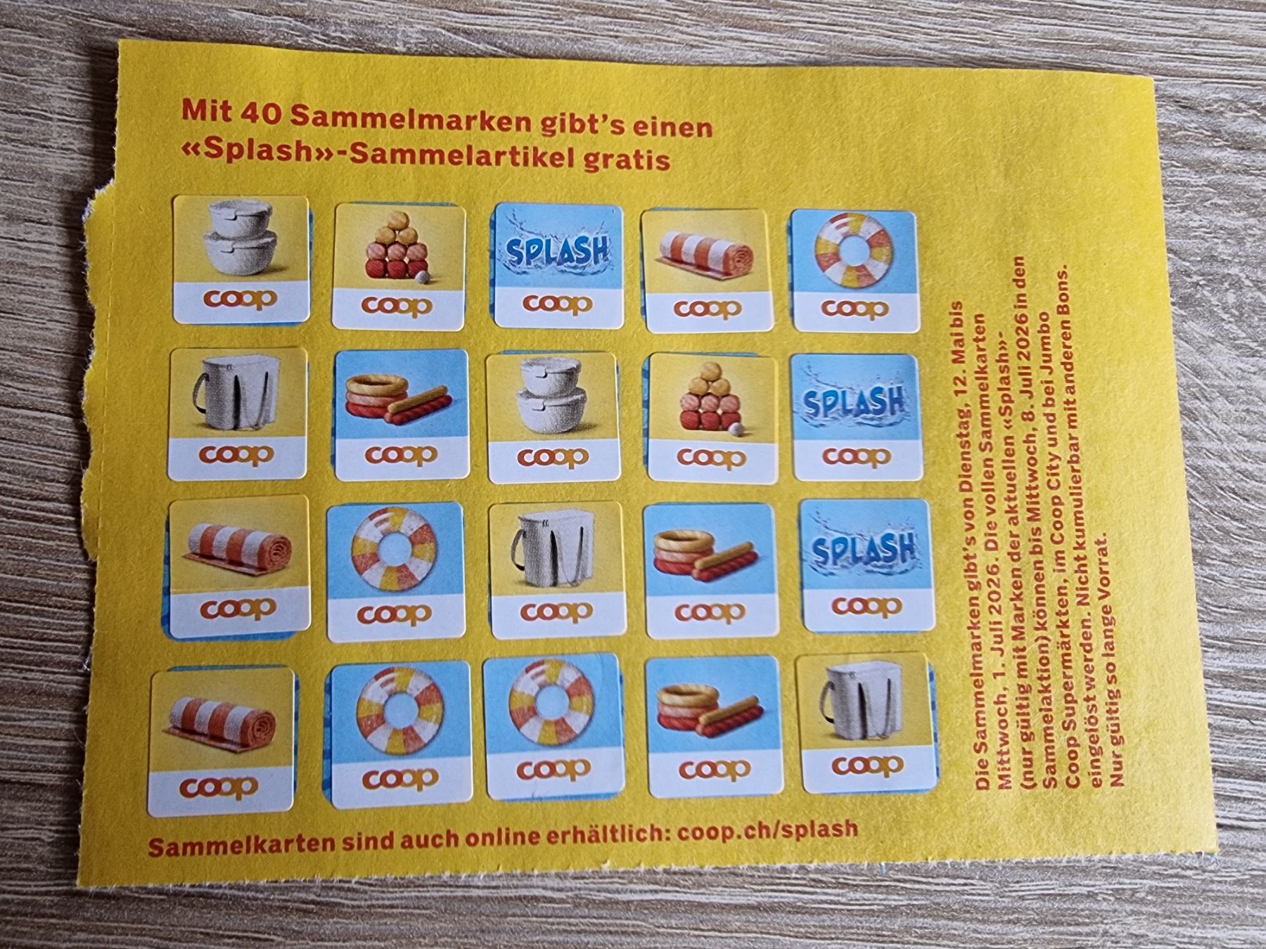 Coop Raccolte di bollini & punti: 1 volle Coopkarte - SPLASH - 40 Marken – Nuovo (secondo la descrizione) da Buchen venduto da Jonny58 3