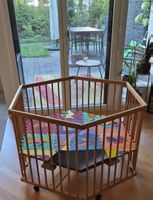 Babygitter Hexagonal Holz natur guter Zustand