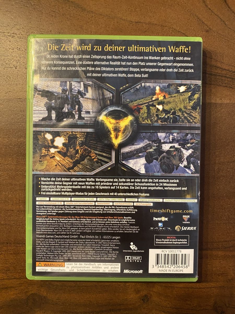 Microsoft Giochi: Timeshift für Xbox 360 – Usato da Thunstetten venduto da Virus_33 2