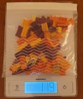 Sortierte LEGO-Teile Gelb und verschiedene Orange/Granattöne