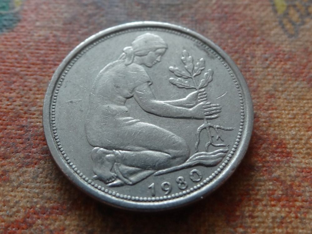 Tutti le monete: DEUTSCHLAND 50 Pfennig 1980 – Usato da Romanel-sur-Lausanne venduto da Swift13
