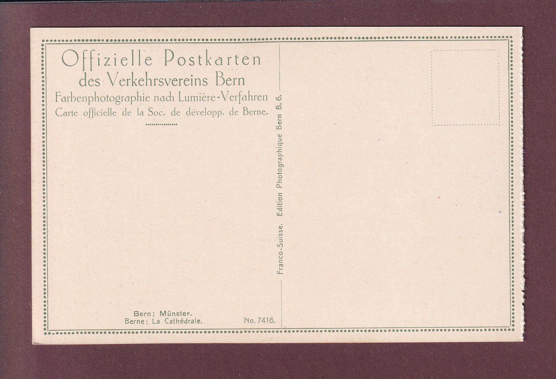 Cartes postales: BERN - Münster – D'occasion à Pully par nicecards 1