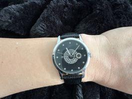 🤩Mercedes-Benz Collection Uhr Silver/Black Leder-NP CHF 200