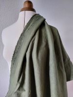 2m Stoff Leinen olivegrün Breite 132cm gewaschen