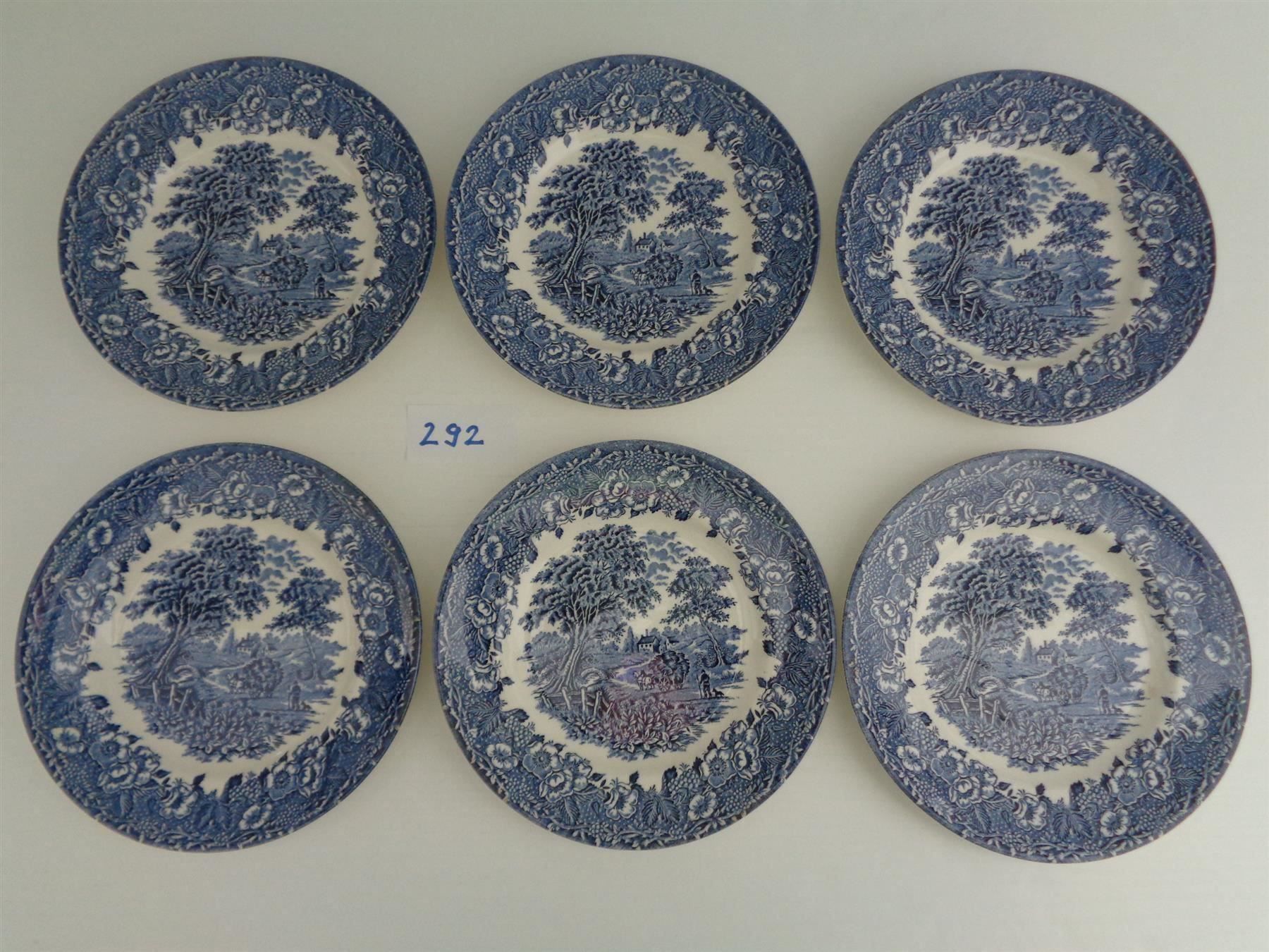 Teller: 6 Dessertteller - Ironstone England blau – Gebraucht aus Chur von omonia