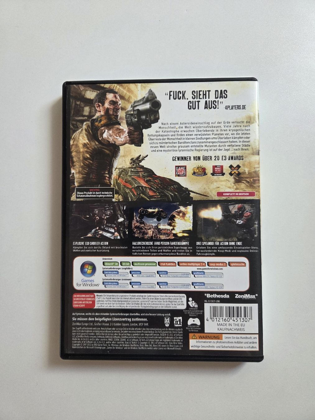 Jeux: PC Spiel RAGE Uncut PC DVD Games for Windows – D'occasion à Pfyn par tob_92 1