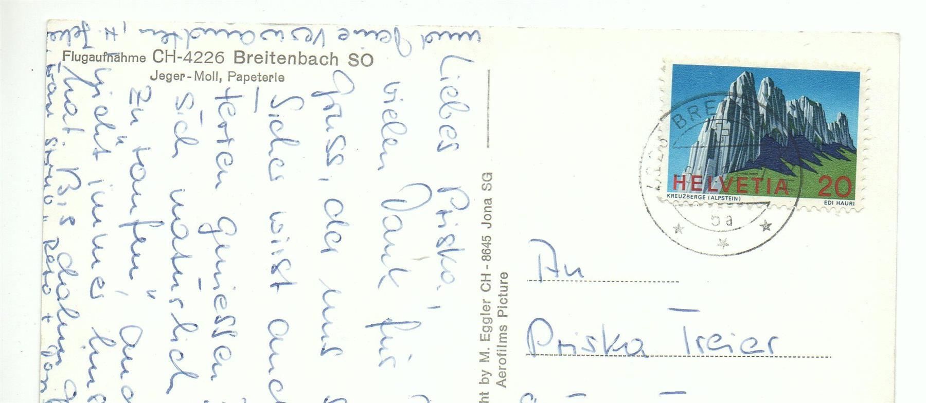 Cartes postales: BREITENBACH Flugaufnahme – D'occasion à Jona par philajona 1
