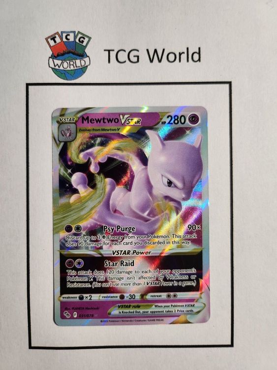Cartes Pokemon Francais Pokmon Card: MEWTWO 031/078 Ultra Rare Vstar - Pokmon  GO - Near Mint Rare Collectible Gift Cards Cards