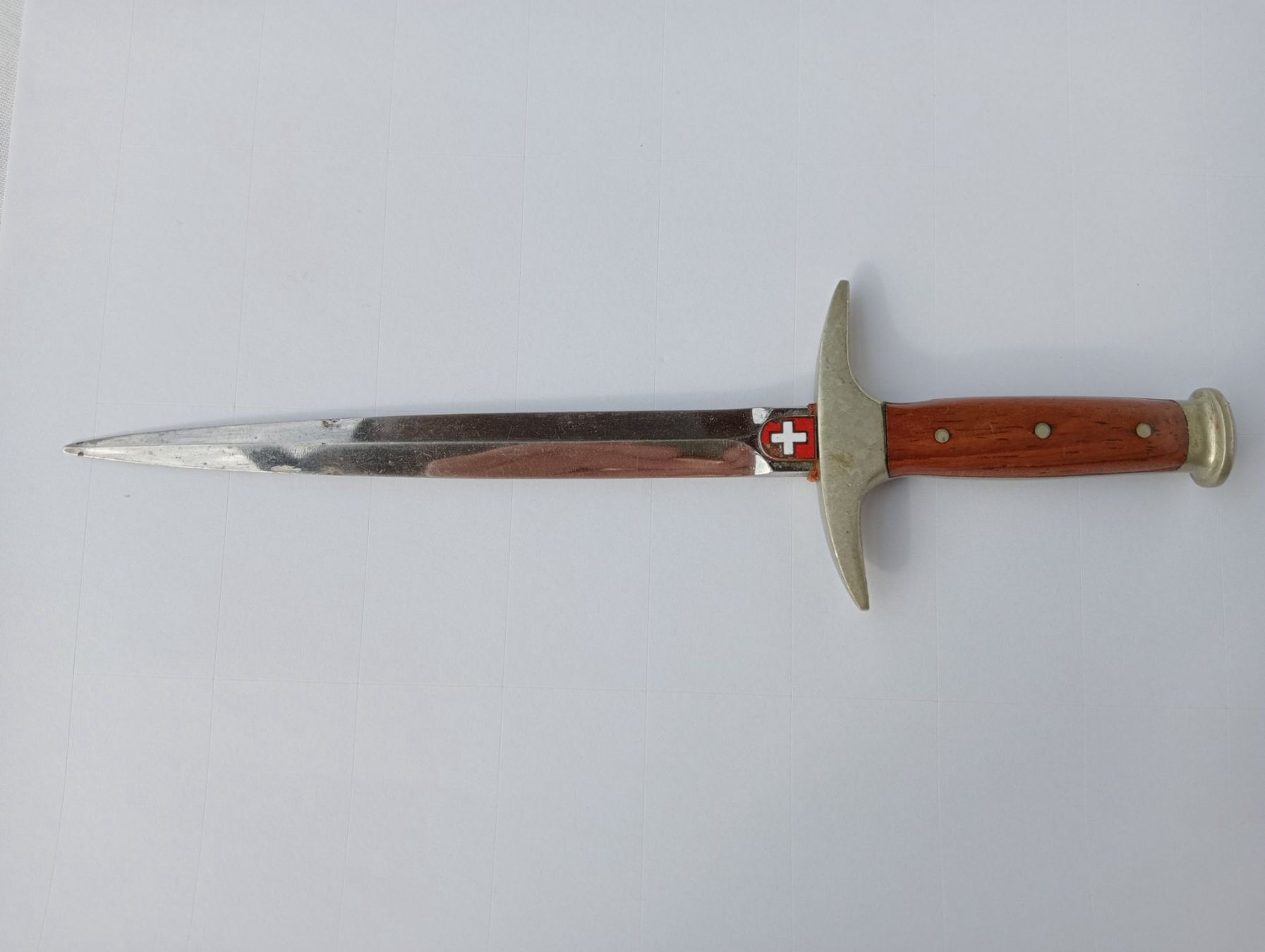 Sonstiger Bürobedarf: Brieföffner "Schweizer Dolch mit Wappen" GES. Geschützt – Gebraucht aus Oberdorf BL von Barocki888