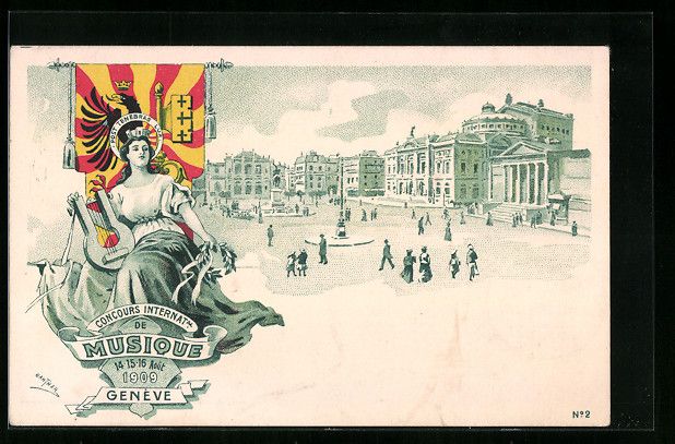 Ansichtskarten: Litho Geneve, Concours Internat. Musique – Gebraucht aus Berlin von bartko-reher
