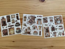 Sticker Aufkleber Scrapbook Kaffee Coffee Nostalgie 13