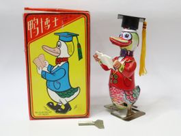 Blech Ente Dr. Duck zum aufziehen Professor