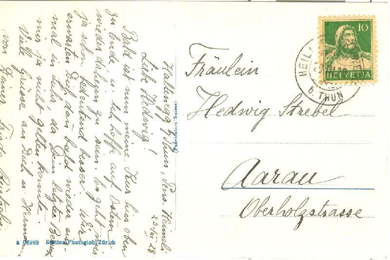 Cartoline postali: Heiligenschwendi - bei Thun + 1928 – Usato da Emmenbrücke venduto da teestube 1