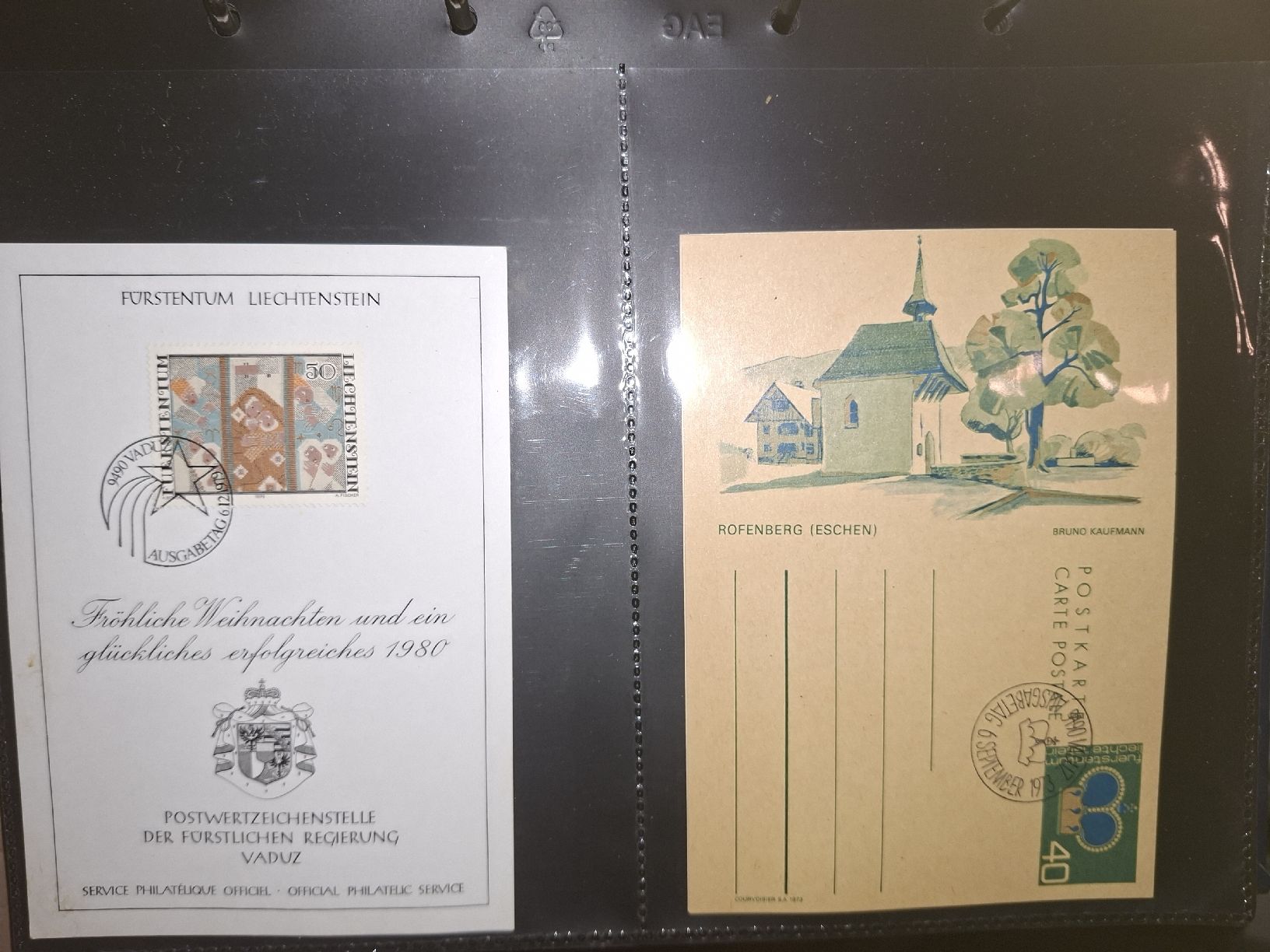 Tutti i francobolli: Briefmarkensammlung Liechtenstein Div. Marken / Briefe  – Usato da Balgach venduto da SIMEON27 6