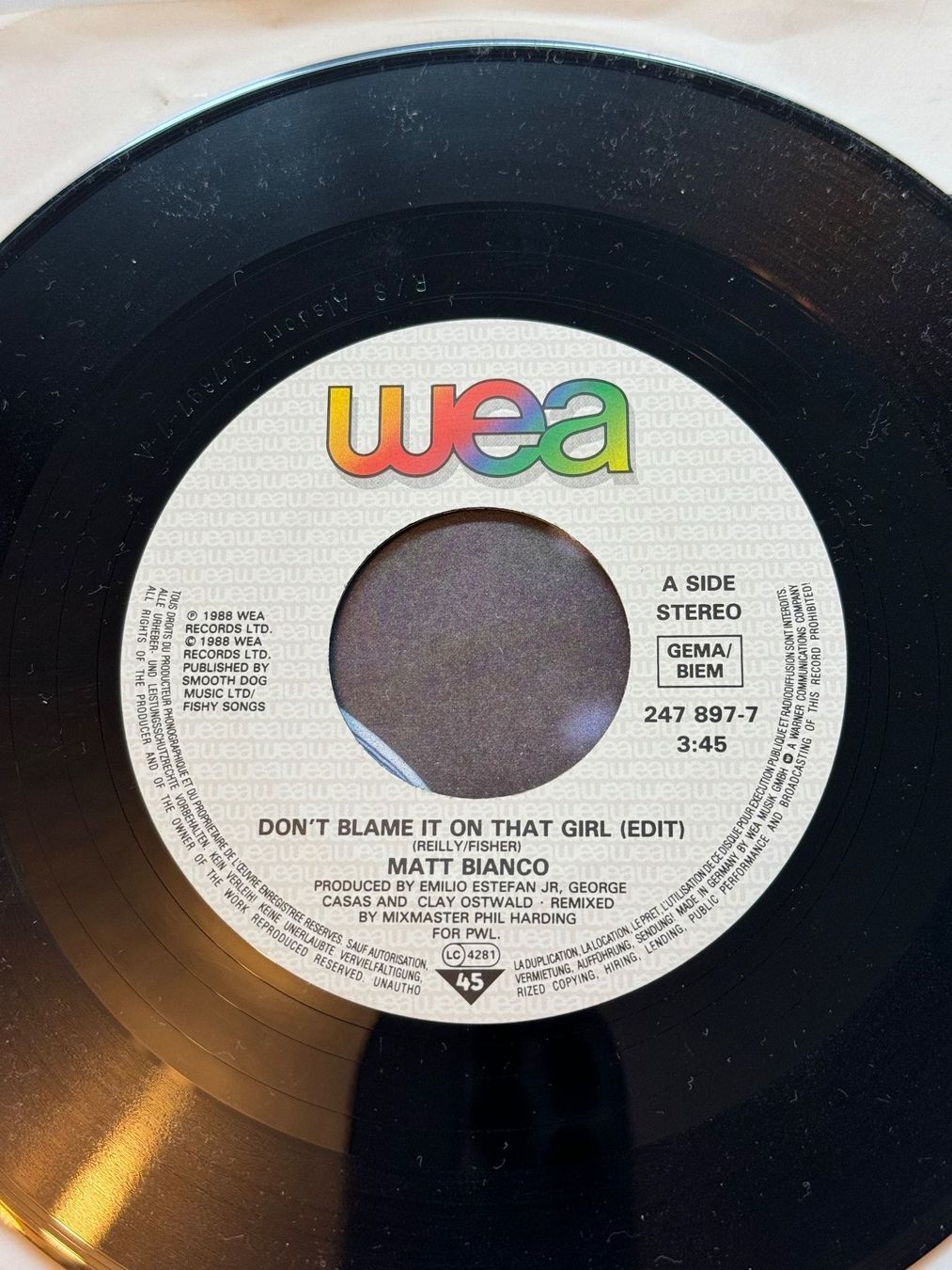 Dischi in vinile: Matt Bianco - Don't Blame It 45T Vinyle – Usato da la Chaux-de-Fonds venduto da Lampe 3