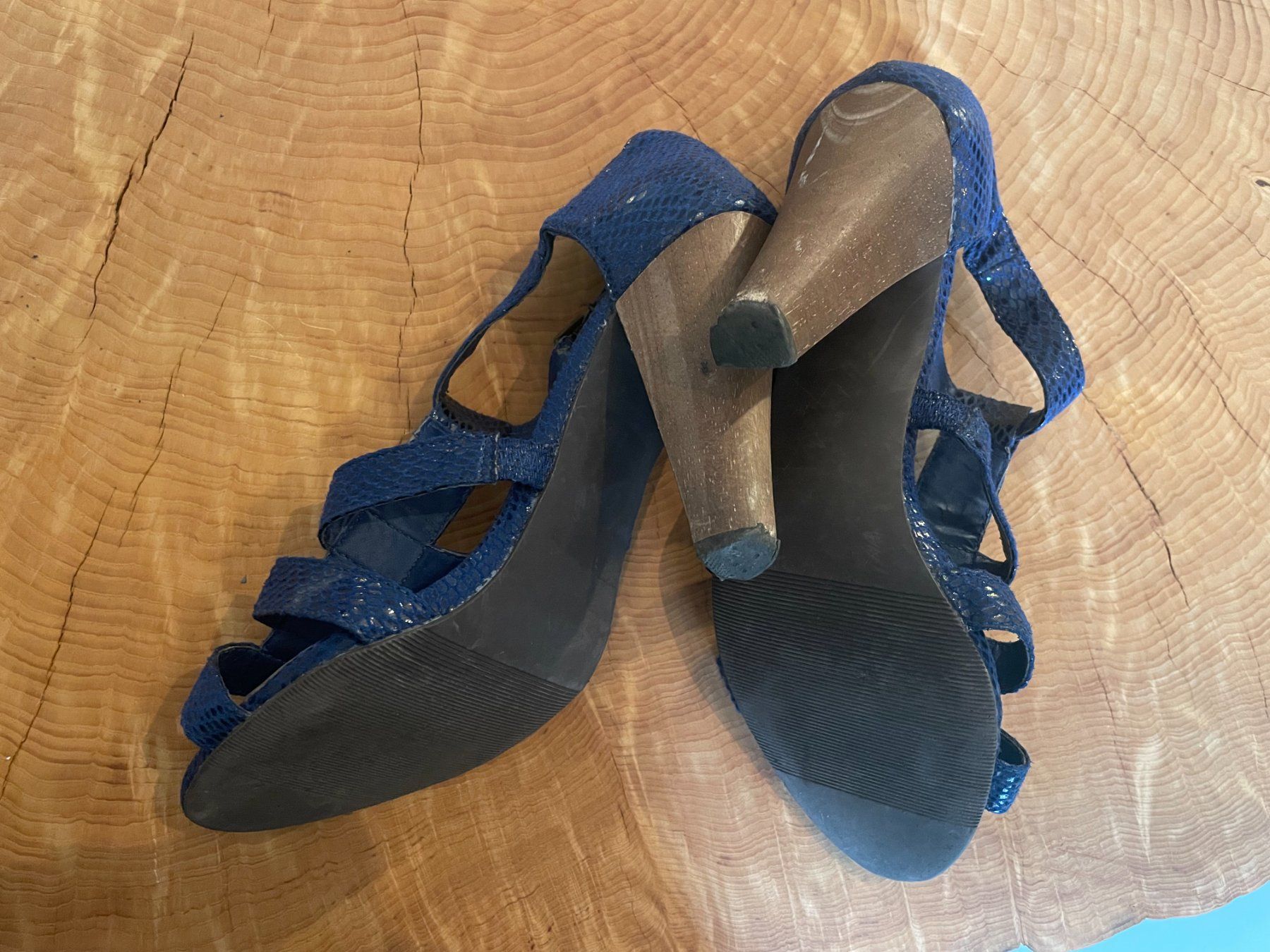 La Redoute Scarpe da donna: Sandales à talon bleu python | Absatzsandalen Gr. 38/39 – Usato da Zürich venduto da AnnaSa 2