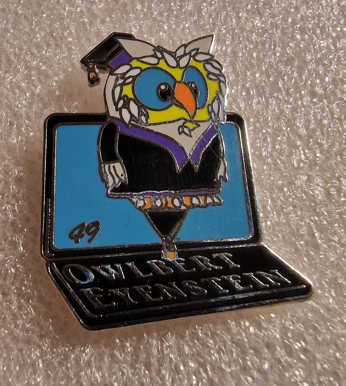 Plaketten & Abzeichen: Ballon Pin Sonderform 49. AIBF Owlbert Einstein – Gebraucht aus Härkingen von specialshapes