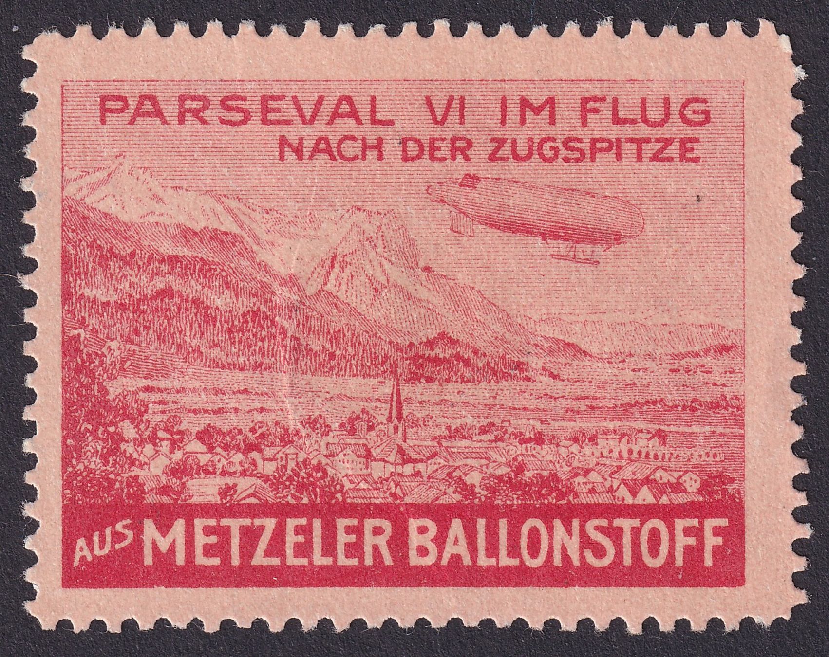 Tutti i francobolli: Flugspende Vignette 1912.6Cb rot, Parseval im Flug, Metzeler – Usato da Ebikon venduto da SilvioFreund