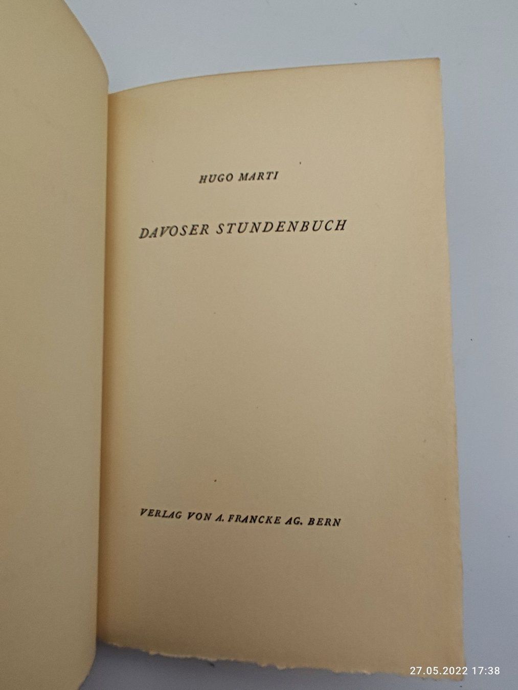 Libri: HUGO MARTI - DAVOSER STUNDENBUCH – Usato da Goldach venduto da Gaip 3