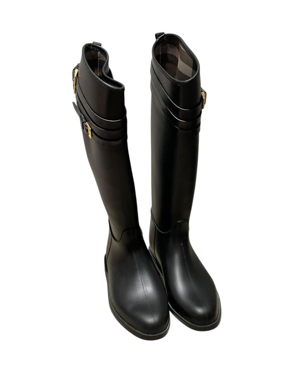 BURBERRY GUMMISTIEFEL STIEFEL SCHUHE ZU TASCHE SCHWARZ