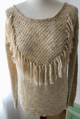 KAPORAL Pulli, Pullover, Oberteil Fransen M off white gold
