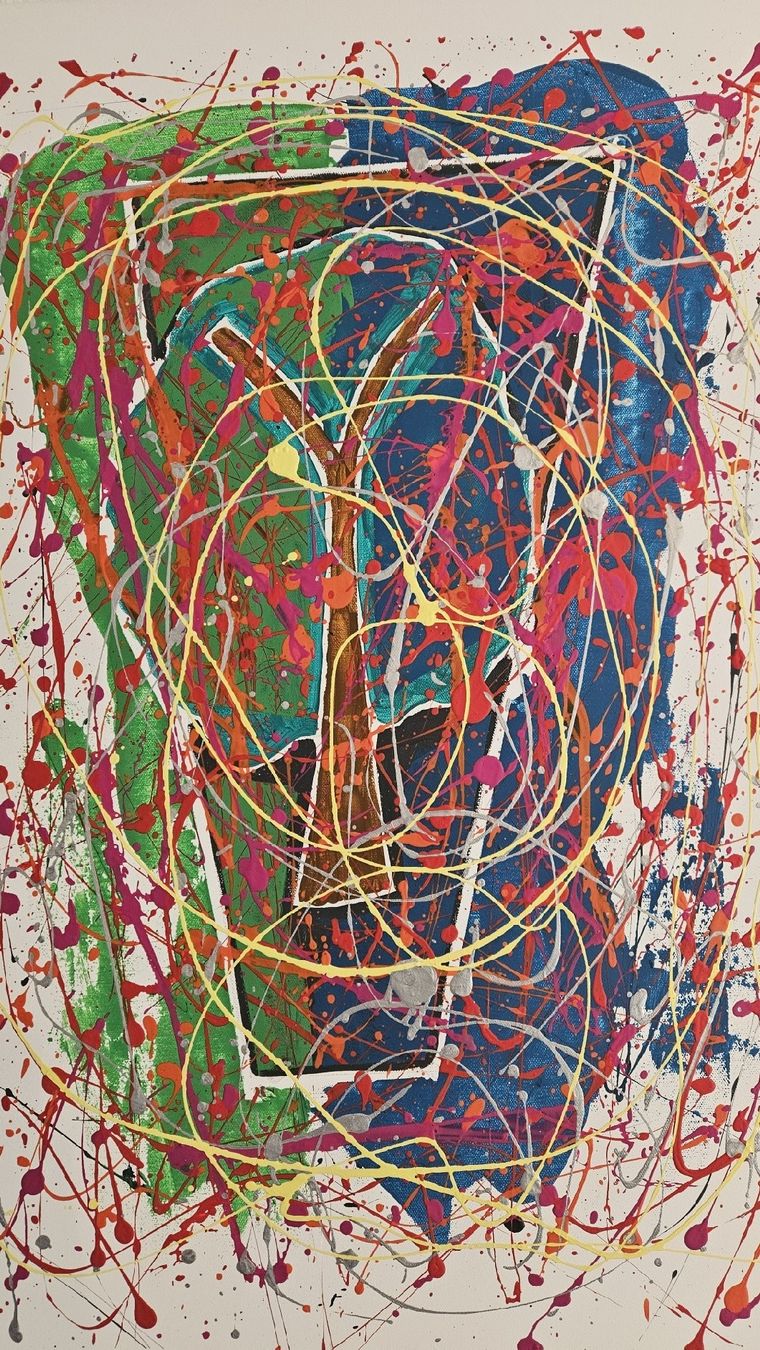 Dipinti: Peinture abstraite moderne sur toile multicolore – Nuovo (secondo la descrizione) da Le Locle venduto da fab_c9hh 4