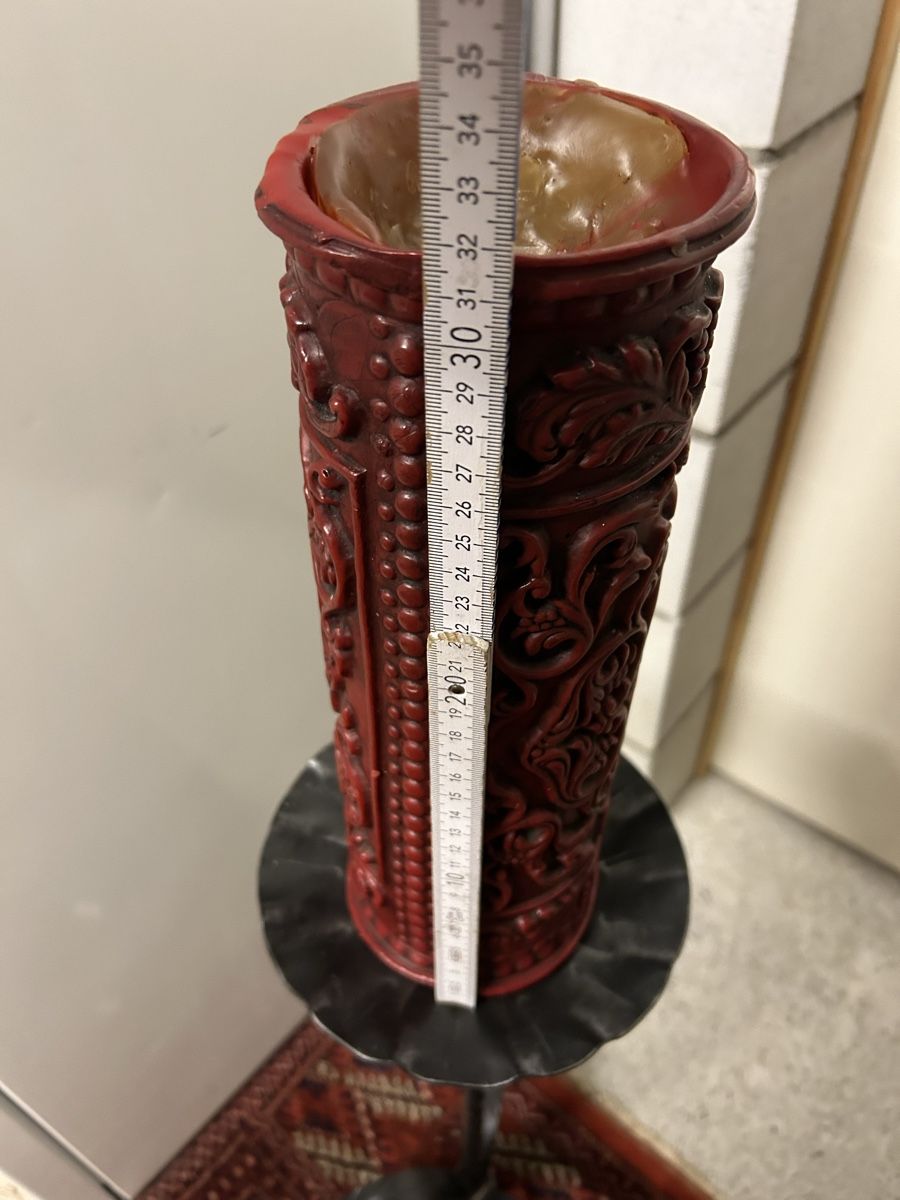 Portacandele: Kerzenständer, Metall mit mit Kerze,Höhe 93 cm. – Usato da Lanzenhäusern venduto da vic63 6