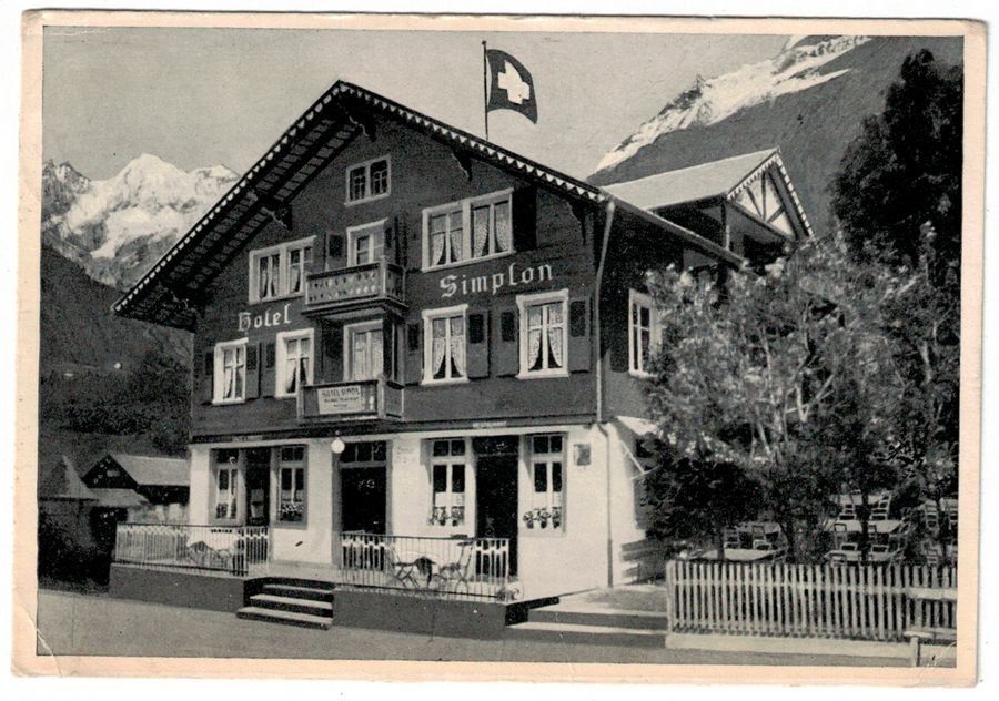 Cartoline postali: Kandersteg, Hotel Simplon, gelaufen 1941 – Usato da Frauenfeld venduto da POML