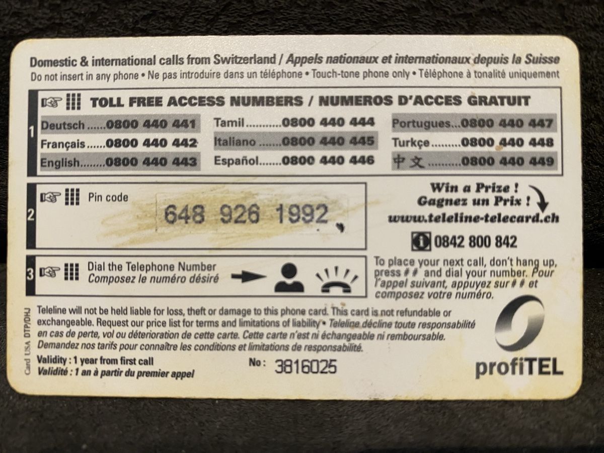Cartes de téléphone: Teleline – D'occasion à Lausanne par babacard10 1