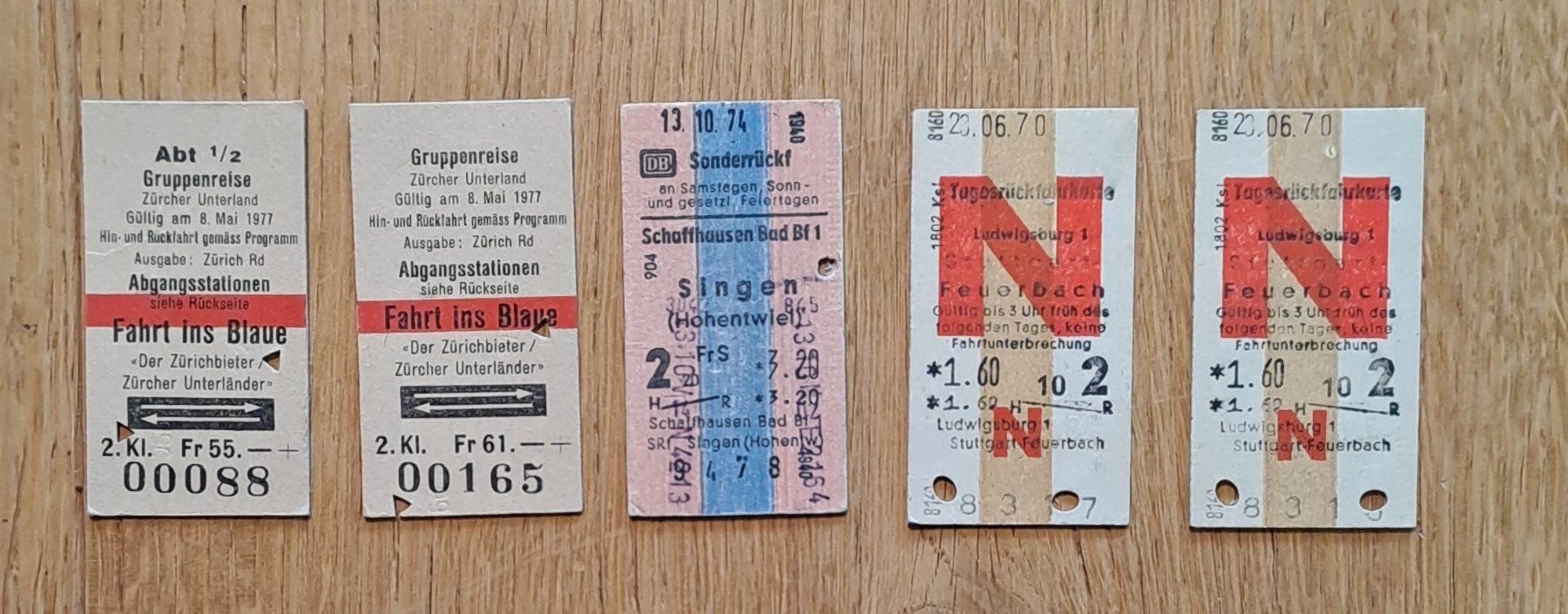 Biglietti: Billette aus Karton 1970 bis 1980 – Usato da Jona venduto da ViktorTraveller