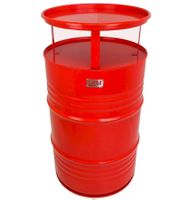 Fassmöbel Tisch H108cm Ø57cm rot