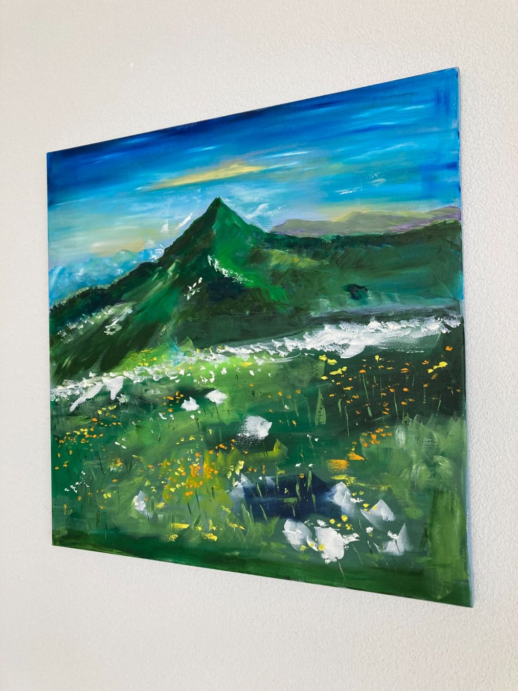 Dipinti: Berglandschaft Gemälde, Original Ölbild auf Leinwand – Nuovo (secondo la descrizione) da Cham venduto da Felha 3