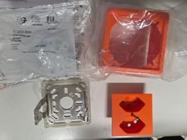 AP 2xT13 Steckdose 2 x T13 2xTyp13 Feller orange