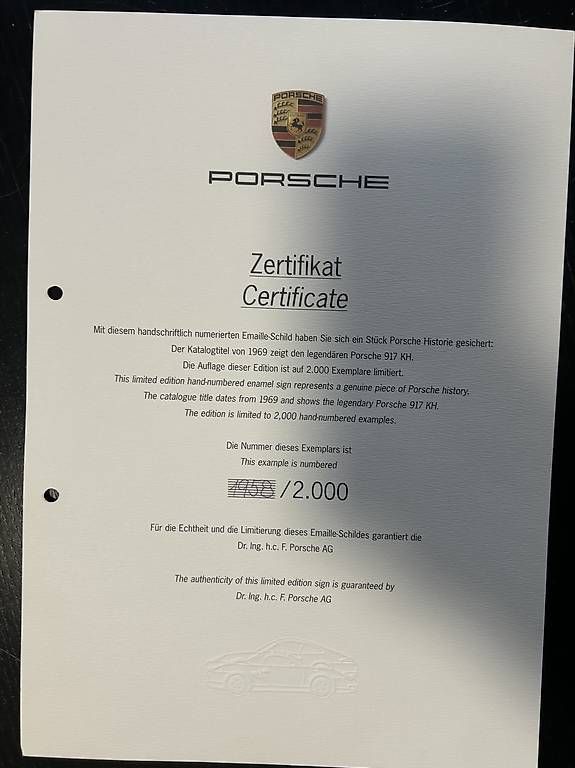 Schilder: Porsche 917 Blechschild Emailschild – Gebraucht aus Basel von Strassengold 3