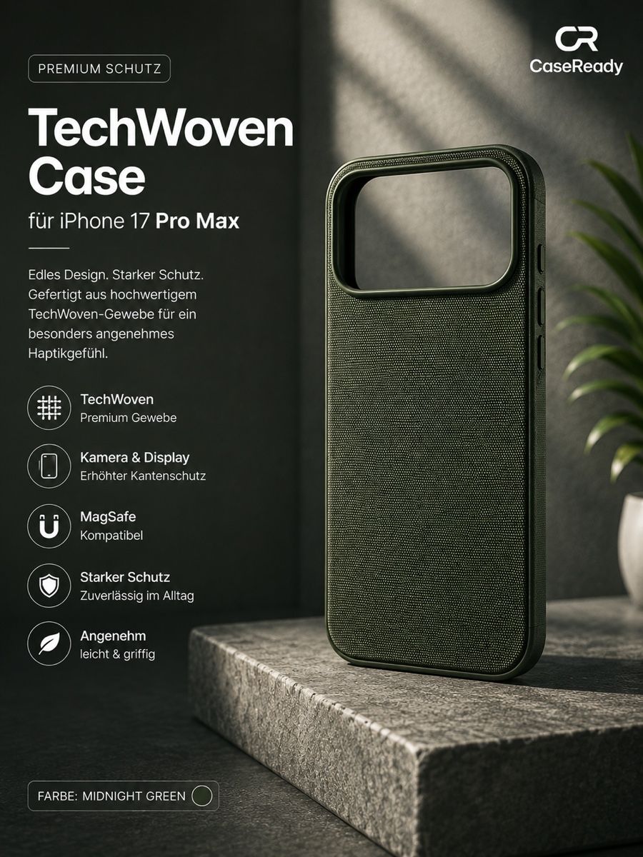 Cover & Protezioni schermo: TechWoven Case für iPhone 17 Pro Max – Nuovo e nell'imballaggio originale da Basel venduto da CaseReady