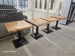 4 Massivholztische, Unikat, Eiche, Vintage Look, 70x75cm ca!