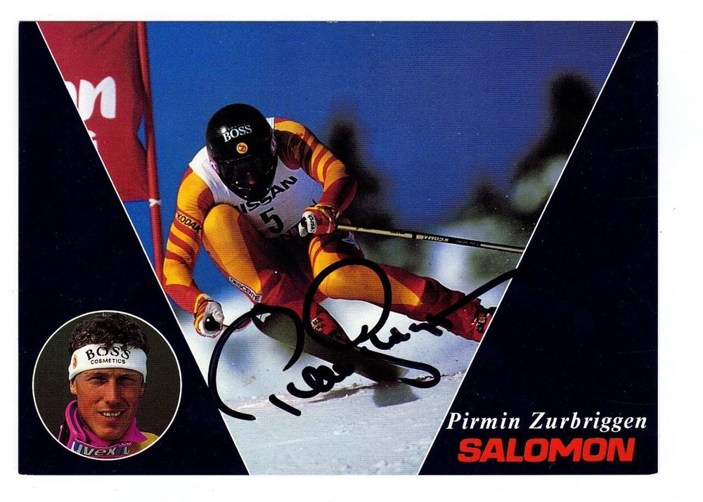 sKI Carte autographe de Pirmin Zurbriggen ski JO olympique