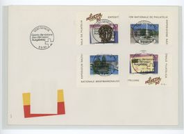 NABA Genf (HELVETIA GENÈVE 90) FDC mit Blockausschnitten