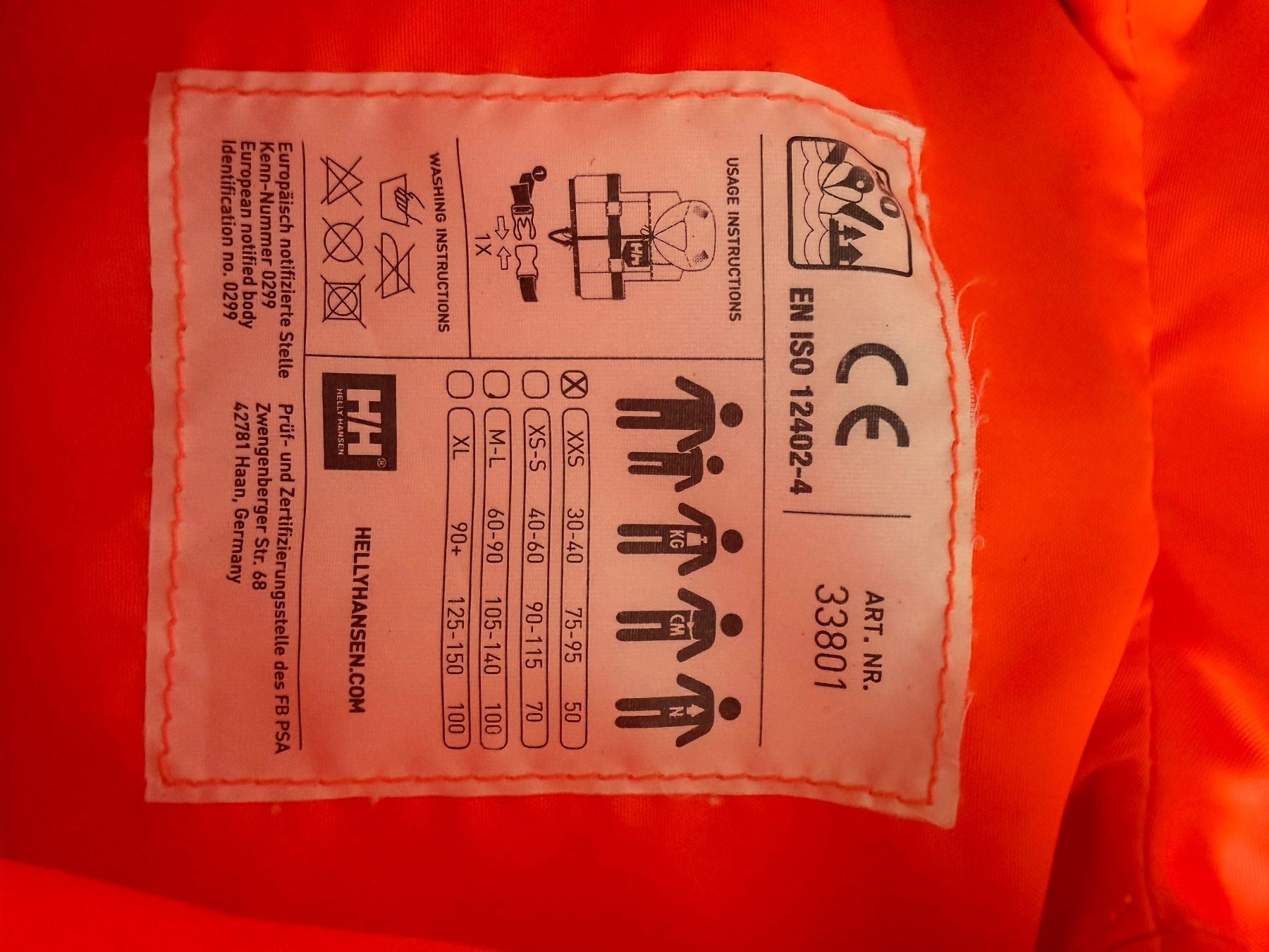 Helly Hansen Giubbotti di salvataggio: Schwimmweste Helly Hansen XXS 30-40kg – Usato da Kleinandelfingen venduto da MarilynMonroe 1