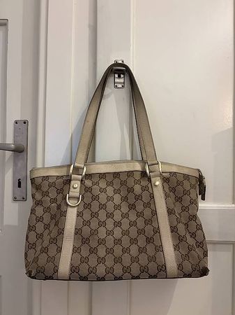 Gucci GG Canvas Handtasche / Shopper  Beige Braun  Vintage
