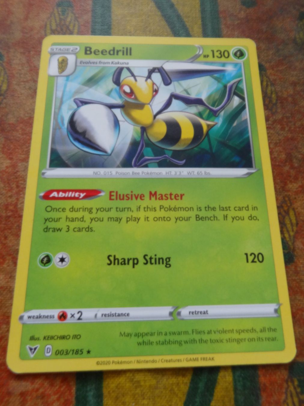 Pokémon Sammelbilder & Trading cards: POKEMON  Beedrill   D  003/185  HP130  2020 – Gebraucht aus Romanel-sur-Lausanne von Swift13