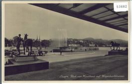 Luzern - Blick vom Kunsthaus auf Wagenbachbrunnen