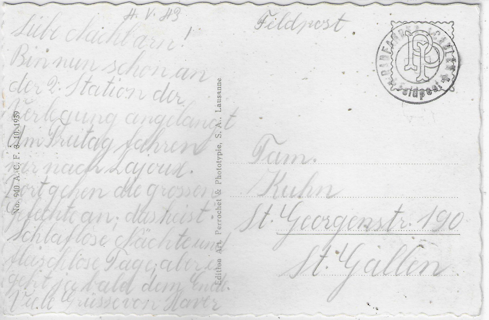 Cartoline postali: Porrentruy - Vue generale – Usato da Ettingen venduto da Kartenplanet 1